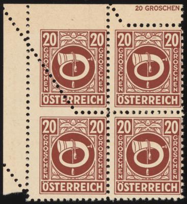 ** - Österr. Nr. 706 V (20 Gr. Posthorn) im verzähnten, - Briefmarken