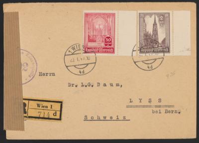 Poststück - Österr. - Partie Poststücke meist 1946/47 mit viel Reko- u. Auslandspost, - Známky