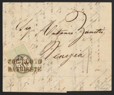 Poststück - Österr. - Stempelmarke zu 6 Kr. als Freimarke verwendet auf kompl. Faltbrief nach Venedig aus 1856, - Briefmarken