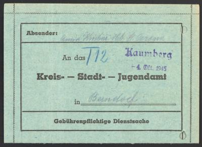 Poststück - Partie Poststücke meist Österr. 1945 u.a. mit Kuvert aus Poysdorf bzw. Amstetten in die CSSR, - Známky
