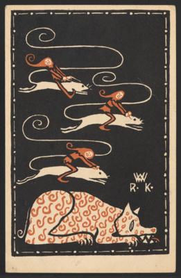 Poststück - Wiener Werkstätte Karte Nr. 49 - Rudolf Kalvach: Humoristische Karte, - Briefmarken