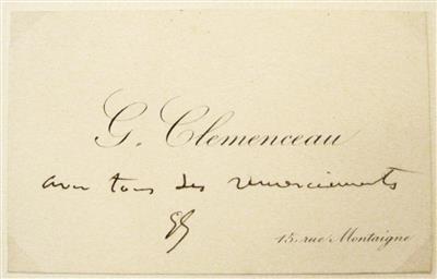 Clemenceau, Georges, - Autographs