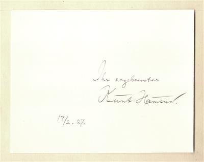 Hamsun, Knut, - Autographs