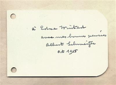 Schweitzer, Albert, - Autographs