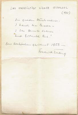 Torberg, Friedrich, - Autografi