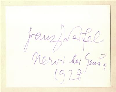 Werfel, Franz, - Autographen