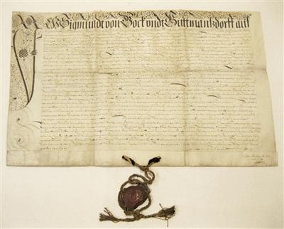 Bock und Gutmannsdorf, Sigmund v., - Autografi