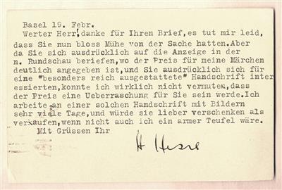 Hesse, Hermann, - Autografi