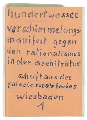 Hundertwasser, Friedensreich, - Autografi