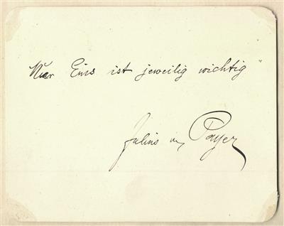 Payer, Julius v., - Autographs