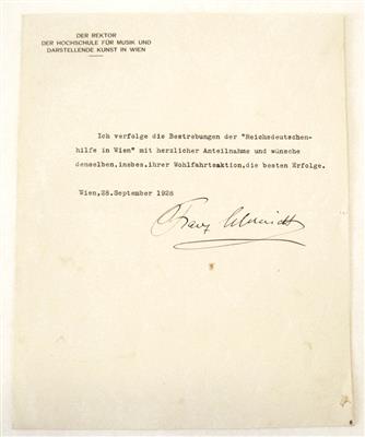 Schmidt, Franz, - Autogramy