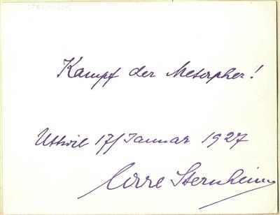 Sternheim, Carl, - Autografi