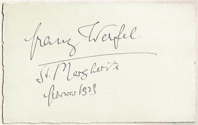 Werfel, Franz, - Autografi