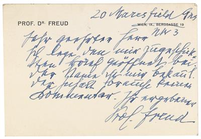 Freud, Sigmund, - Autographen