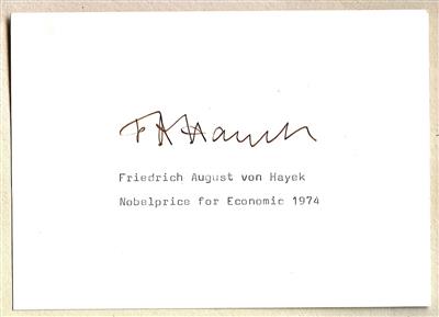 Hayek, Friedrich August v., - Autographs