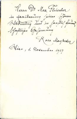Mayreder, Rosa, - Autographs