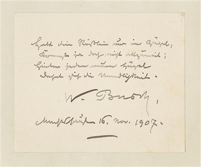 Busch, Wilhelm, - Autographs, manuscripts, certificates