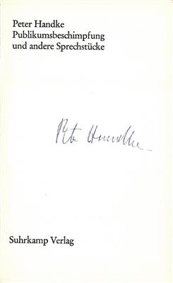 Handke, Peter, - Autogramy, rukopisy, papíry