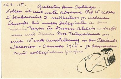 Klimt, Gustav, - Autografi, manoscritti, atti