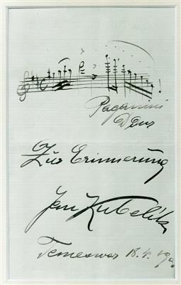 Kubelik, Jan, - Autografi, manoscritti, atti