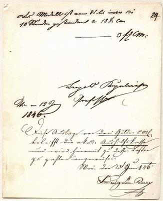 Kupelwieser, Leopold, - Autographs, manuscripts, certificates