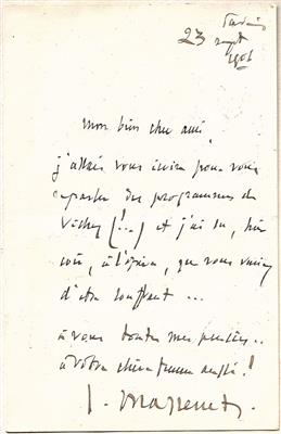 Massenet, Jules, - Autografi, manoscritti, atti