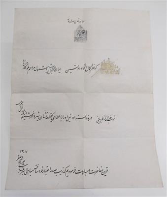Persien, - Autographs, manuscripts, certificates