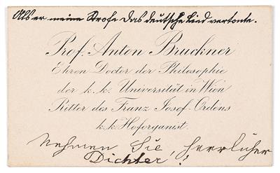 Bruckner, Anton, - Autogramy, rukopisy, papíry