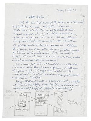 Lassnig, Maria, - Autographs, manuscripts, certificates