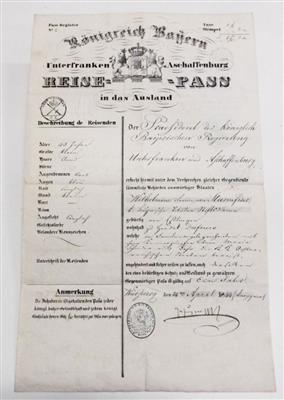 Passwesen, - Autographs, manuscripts, certificates