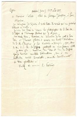 Pasteur, Louis, - Autographen, Handschriften, Urkunden