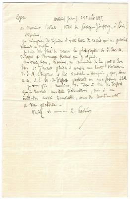 Pasteur, Louis, - Autographs, manuscripts, certificates