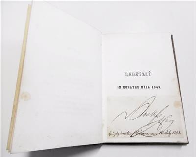Radetzky, Joseph, - Autographs, manuscripts, certificates