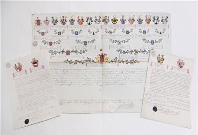 Ahnenprobe, Longueval de Buquoy, Joseph Erasmus, - Autogramy, rukopisy, papíry