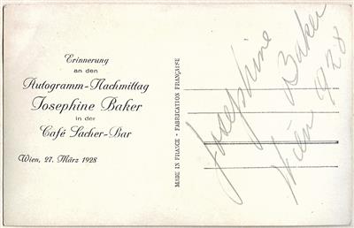 Baker, Josephine, - Autographen, Handschriften, Urkunden