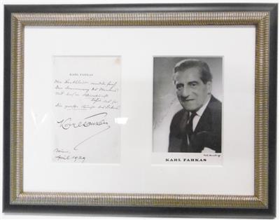 Farkas, Karl, - Autographs, manuscripts, certificates