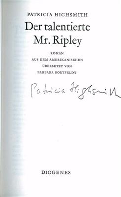 Highsmith, Patricia, - Autographen, Handschriften, Urkunden