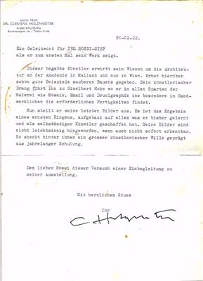 Holzmeister, Clemens, - Autographen, Handschriften, Urkunden