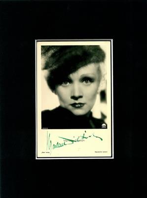 Dietrich, Marlene, - Autographs, manuscripts, certificates