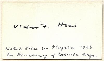 Hess, Victor Franz, - Autographen, Handschriften, Urkunden