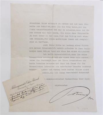 Potiorek, Oskar, - Autographs, manuscripts, certificates