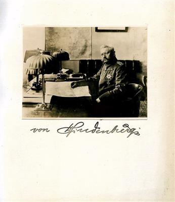 Hindenburg, Paul v., - Autographs, manuscripts, certificates