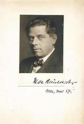 Reinhardt, Max, - Autografi, manoscritti, atti