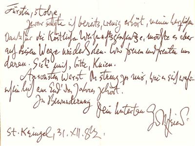 Einem, Gottfried v., - Autogramy, rukopisy, papíry