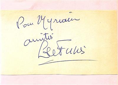 Funés, Louis, - Autografi, manoscritti, atti