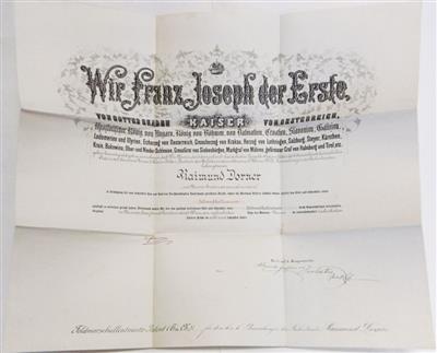 Franz Joseph I., - Autographs, manuscripts, certificates