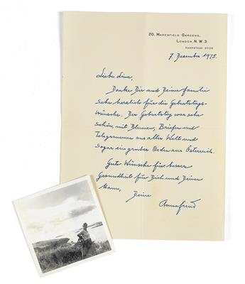 Freud, Anna, - Autographs, manuscripts, certificates