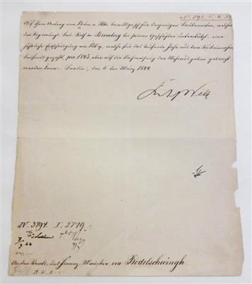 Friedrich Wilhelm IV., - Autographs, manuscripts, certificates