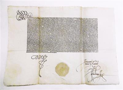 Karl V., - Autographen, Handschriften, Urkunden