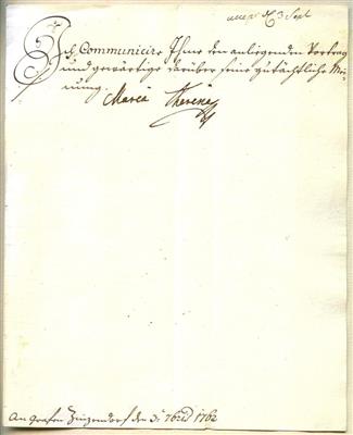 Maria Theresia, - Autografi, manoscritti, atti